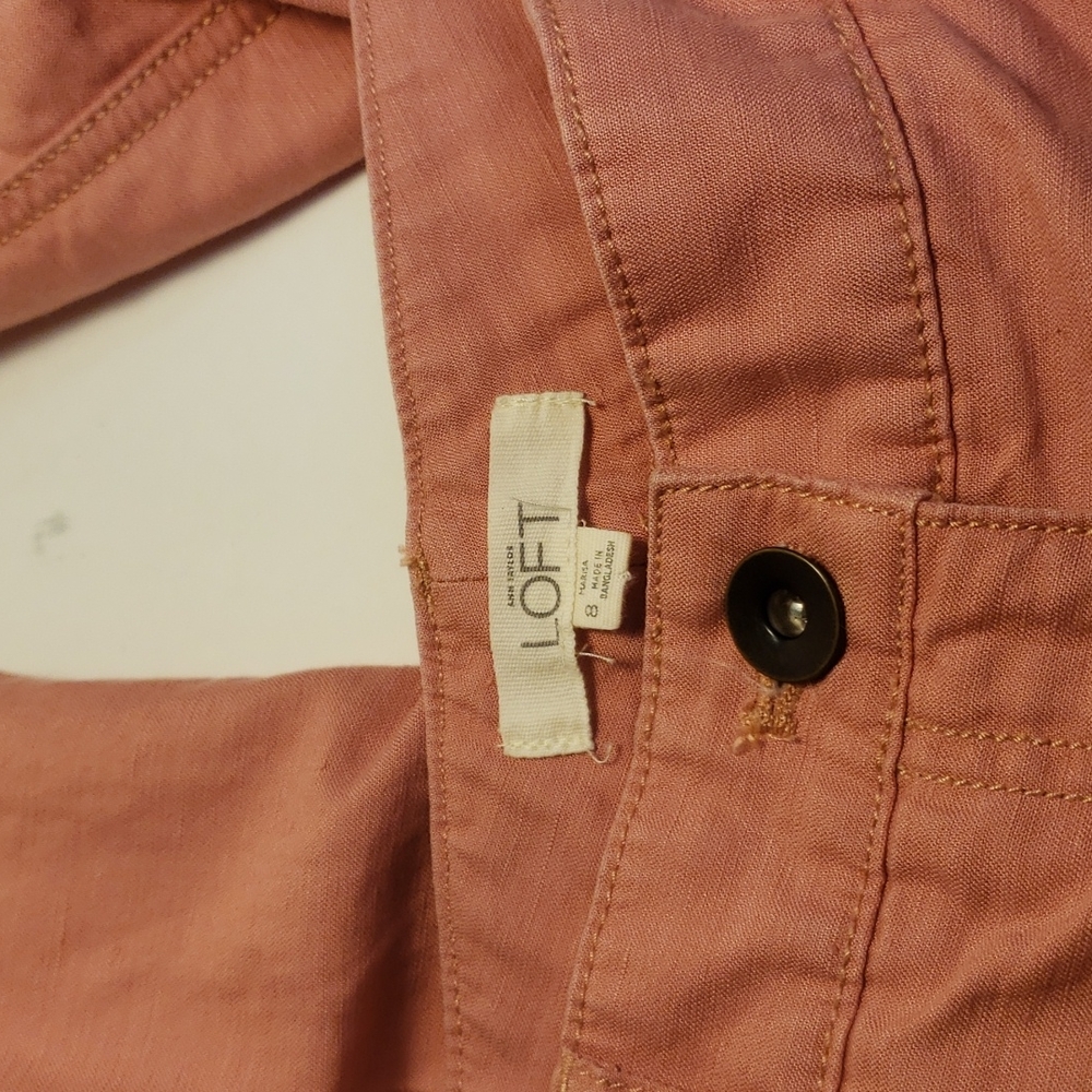 Loft  Marisasize 8 linen blend dusty rose colored pants  E86 - Picture 7 of 10